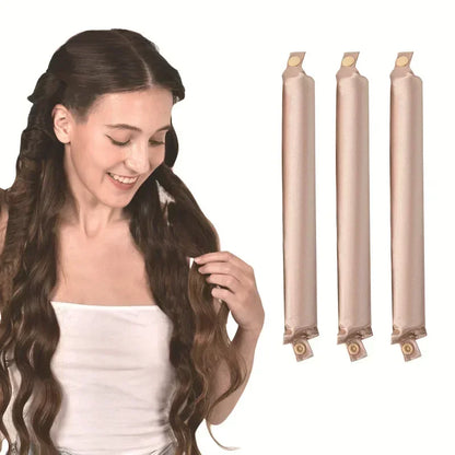 Satin Heatless Curling Rod Headband | No Heat Hair Curlers for Overnight Soft Curls