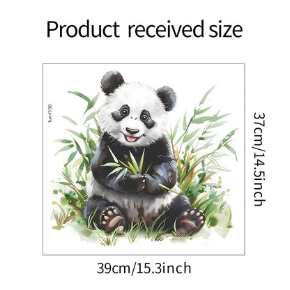 Panda Wall Decal for Kids Room | Cute Bamboo Eating Animal Sticker