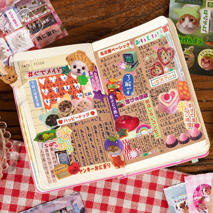 Mr. Paper Cute Foods Scrapbooking Sticker Book | Vintage Fruit Cake Sticker Set for DIY Crafts