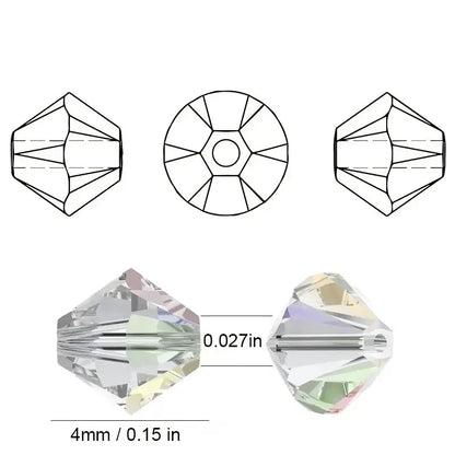3 4 6mm Bicone Crystal Beads Box Multi-faceted Irregular Glass Bead Set 15 Grid Loose Spacer Kit for Jewelry Making DIY Bracelet