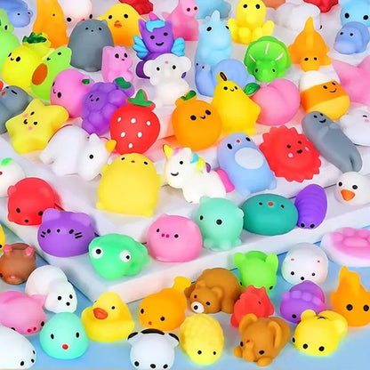 20 Pcs Random Cute Animals Vent and Relieve Stress with Toys and Small Gifts Soft Rubber Animal Pinching