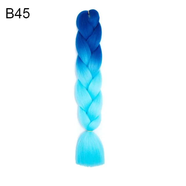 24-Inch Yaki Braids Ombre Jumbo Braiding Hair | Green Synthetic Hair Extensions for DIY Styles