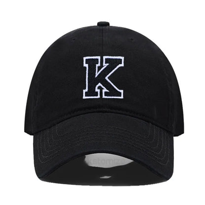Initial Letter Embroidery Baseball Cap for Casual Sport Style
