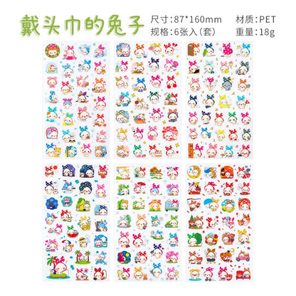 6Pcs Waterproof Cartoon Sticker Set | Cute DIY Decals for Laptops, Phones, and Planners