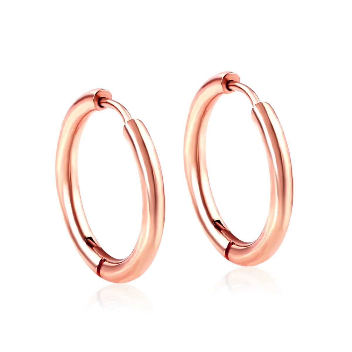 LUXUSTEEL Men's Simple Hoops Earrings Black Color Stainless Steel Clip Earring for Men Women Rock Hiphop Circle Ear 2 Pieces