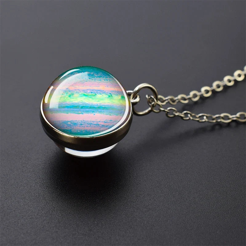 Solar System Galaxy Pendant Necklace | Unisex Astronomy Jewelry Gift
