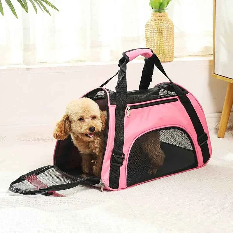 Portable Cat & Dog Carrier Bag – Foldable Breathable Travel Handbag