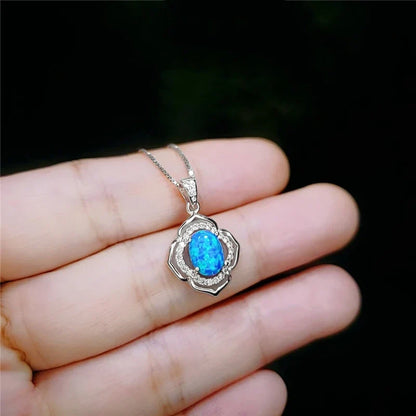 Fashion Sunflower Pendant Necklace | Rose Gold Crystal Zircon Imitation Opal Jewelry