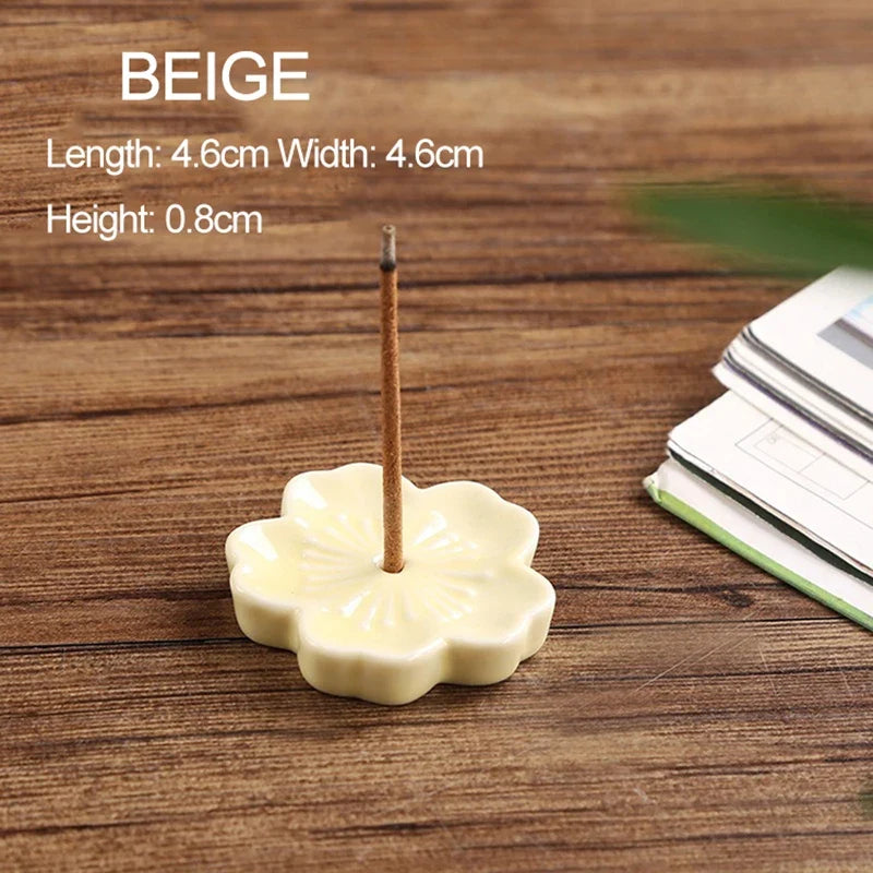 Ceramic Cherry Blossom Incense Holder | Aromatherapy Burner for Home & Office