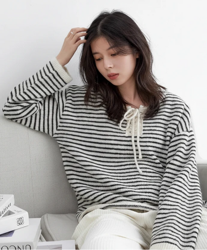 Retro Striped Pullover Loose Autumn & Winter Jumper