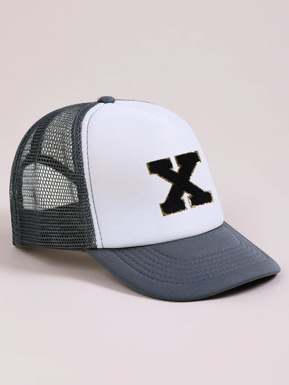 1pc Gray Hat With 26-Letter Pattern | Kids Baseball Cap for Boys and Girls