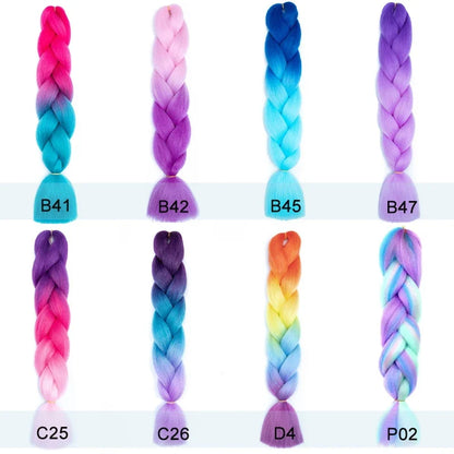 24Inch Jumbo Braid Hair Extensions | Long Straight Yaki Pre Stretched Synthetic Hair