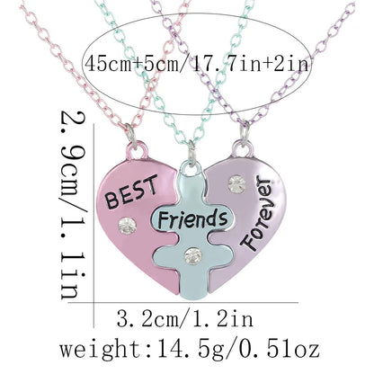 Heart-shaped Best Friend Necklace Set | BFF Friendship Jewelry for Girls