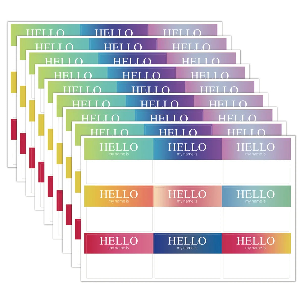 10 Sheets Red Hello My Name Is Name Tag Stickers | Self-Adhesive Name Labels for Parties, Classrooms, and Office Events