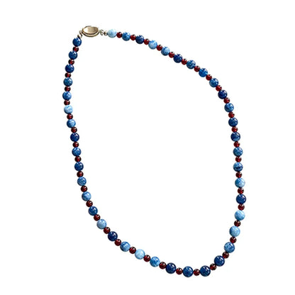 Blue Agate Stone Short Necklace | 2025 Trendy Collarbone Jewelry for Women