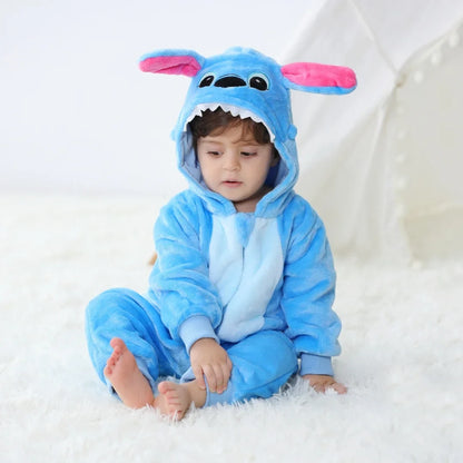 Newborn Baby Romper Infant Long Sleeve Clothes Kigurumi Cute Stitch Animal Cartoon Jumpsuit Girls Boys Pajamas Costume Halloween