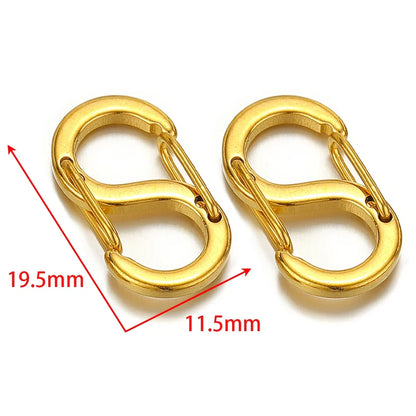 5pcs Stainless Steel Chic Letter S Buckle Clasps | 18k Gold Spring Lobster Hooks for DIY Jewelry Making