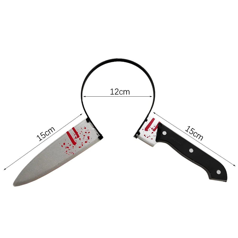 Halloween Hair Hoop Horror Blood Fake Ax Saws Knife Gothic Headband Halloween Party Masquerade Cosplay Prop Decor Accessories