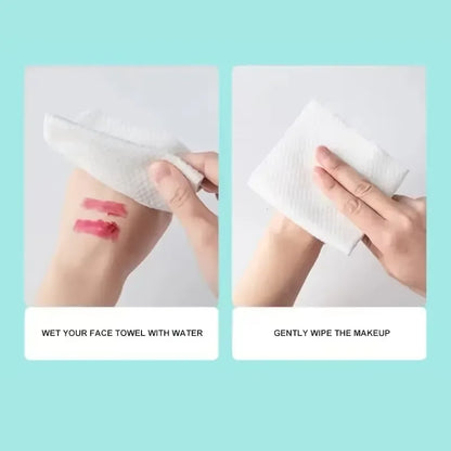 Disposable Face Towels 100 PCS | Soft Dry Makeup Remover Wipes for Car & Skincare