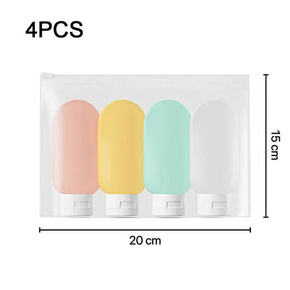 60ml Silicone Travel Bottles Set | Refillable TSA Approved Airplane Toiletries Kit