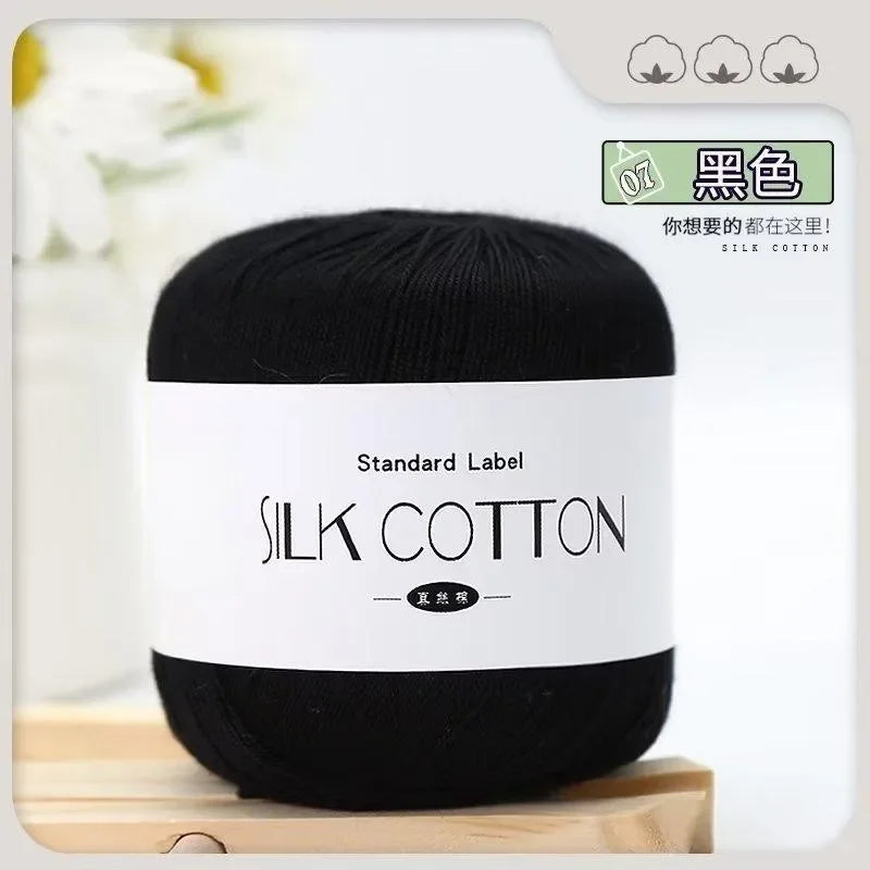 50g/PC Silk Lace Cotton Milk Crochet Yarn Baby Hand-Knitted Warm Soft Knitting Thread for Hand Knitting Supplies Cross Stitch