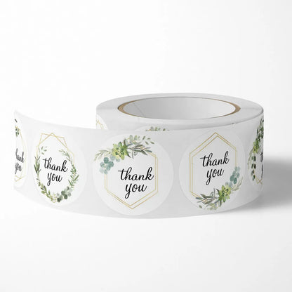 500 Pieces Round Floral Thank You Stickers | Self-Adhesive Gratitude Labels