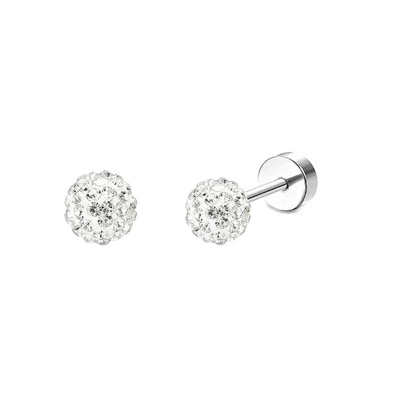Stainless Steel Crystal Stud Earrings Set | Star Heart Butterfly Cartilage Tragus Helix Piercing Jewelry