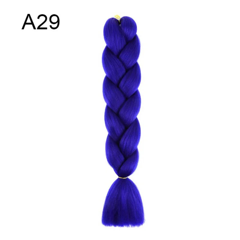 Synthetic Jumbo Braids Hair 24Inch | Ombre Braiding Hair Extensions for Crochet Box Braid Blue Purple