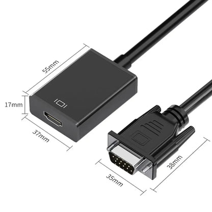 VGA to HDMI-Compatible Converter | Audio Video Adapter for Laptop PC TV Projector