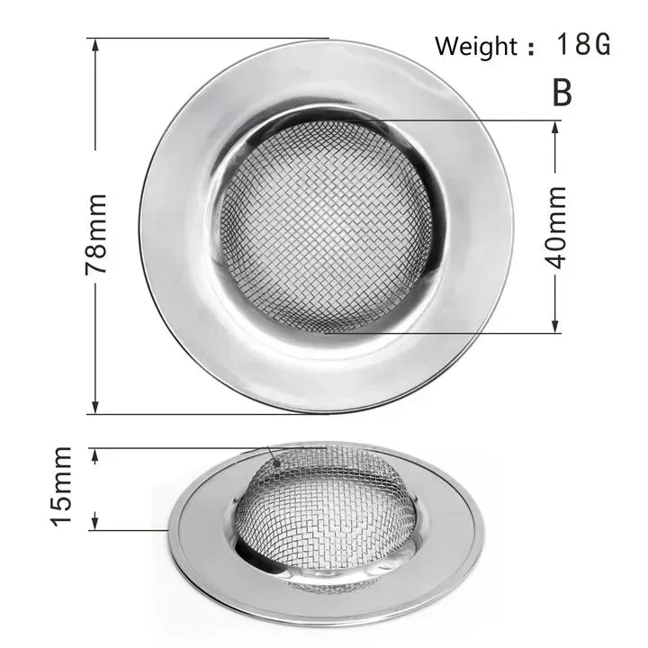 Kitchen Sink Strainer | Stainless Steel Mesh Drain Filter for Sink and Bathroom