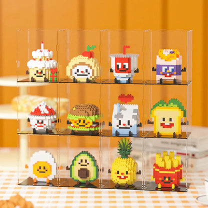 Fun Micro Particle Building Blocks Happy Eat and Play Series Vibrant Avocado Pineapple Children's Educational Assembling Toys