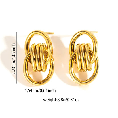 316L Stainless Steel Hoop Earrings for Men Women | Geometric Drop Earrings