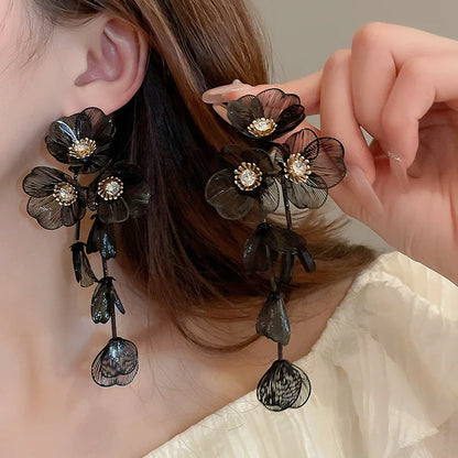Flower Petal Tassel Earrings | Lightweight Acrylic Drop Earrings