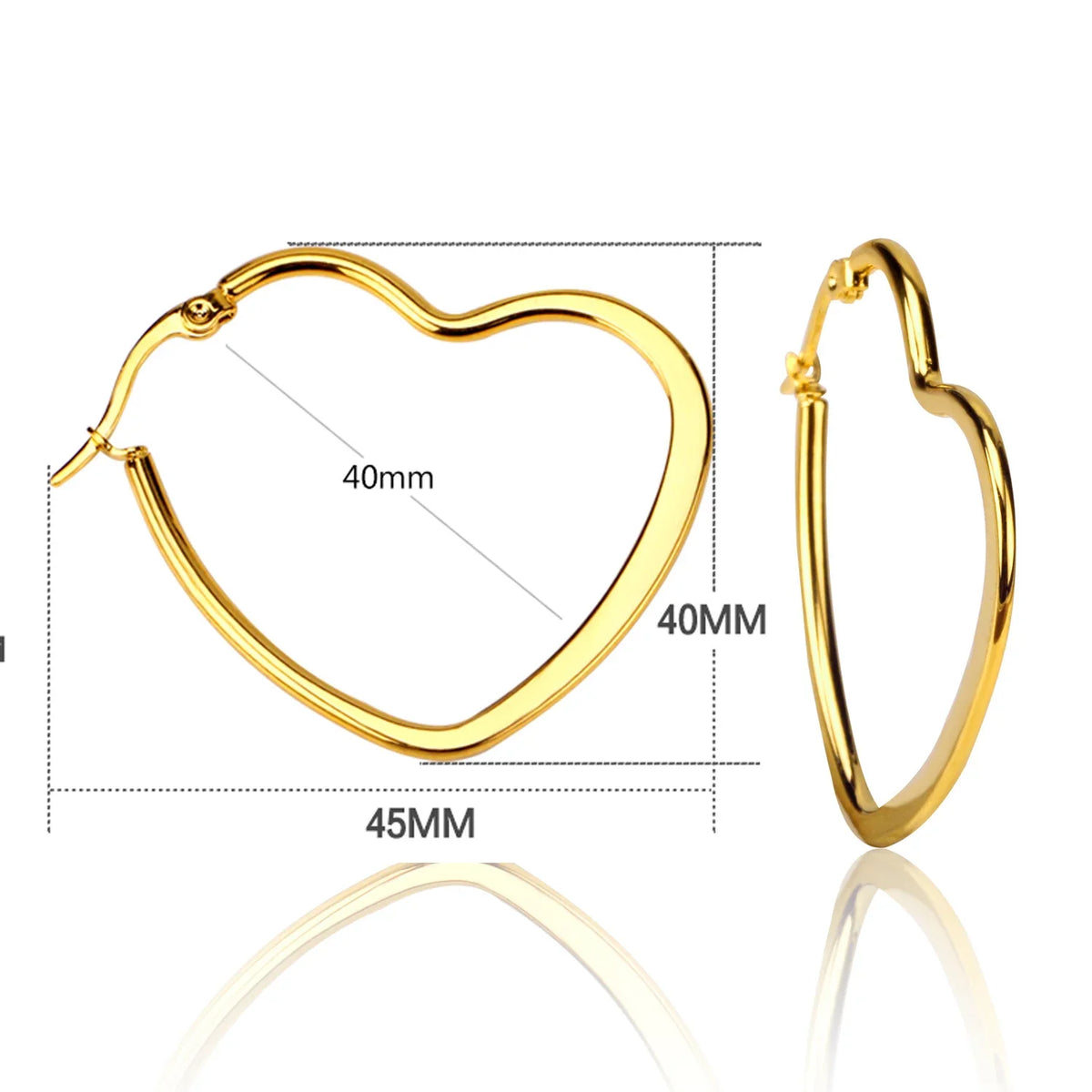 LUXUSTEEL Stainless Steel Hoop Earrings | Simple Geometric Shapes for Women
