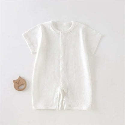 Baby Short Sleeved Jumpsuit Summer Newborn Breathable Mesh Air Conditioning Suit Boys Girls Infant Thin Sleepwear Crawling Suits