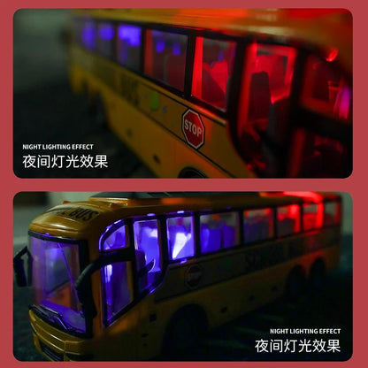 1/30 Rc Bus Electric Remote Control Car with Light Tour Bus School City Model 27Mhz Radio Controlled Machine Toys for Boys Kids