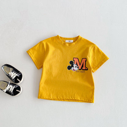 Fashion Casual T-shirt Children's Clothing Printed Cartoon Kids Short Sleeve Tops Tees Boutique Boys Girls Clothes O-neck Tshirt