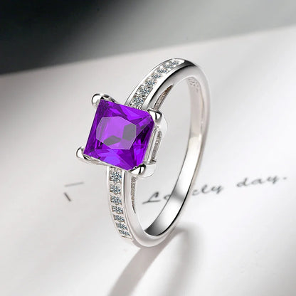 2.2ct Created Red Ruby 925 Sterling Silver Solitaire Engagement Ring | Cushion Cut Gemstone Wedding Gift