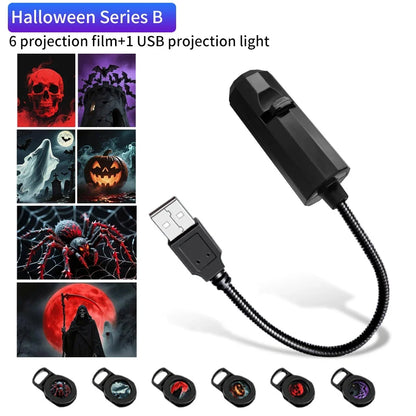 USB Plug Projection Lamp | Planet Halloween Christmas Theme Ceiling Decoration