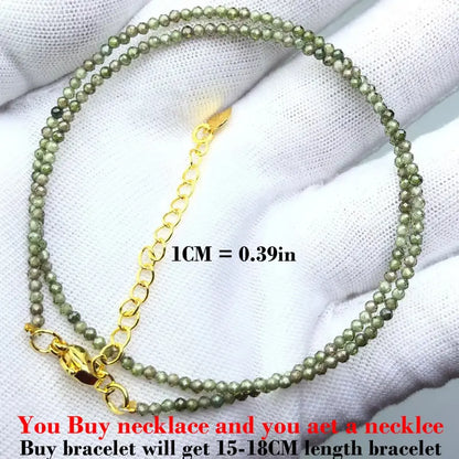 Fashion Faceted 2mm Beads Necklace | Mini Natural Stone Amethyst Quartz Agate Choker
