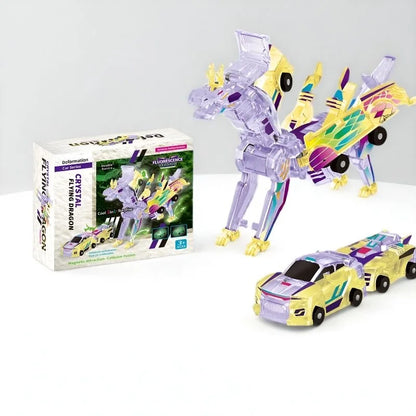 Unicorn Transformer : Magic Transformation Super Combination Car Toy 2 In 1 Kids Magnetic Collision Transforming Car Diy Toy