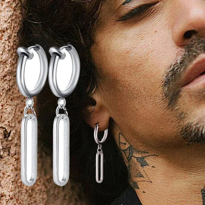 Vintage Razor Hollow Drop Earrings | Stainless Steel Punk Dangle Earrings for Men and Women