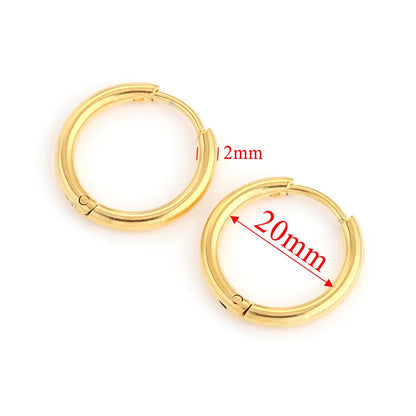 6pcs Stainless Steel Hoop Earrings Set | Hypoallergenic Korean Style Earrings for Women