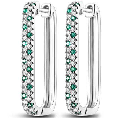 Colorful 925 Sterling Silver Hoop Earrings for Women | Classic Circle Earrings