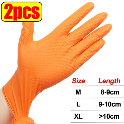 Heavy Duty Nitrile Gloves – 8Mil Thick Textured Grip Safety Work Gloves
