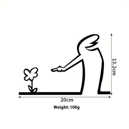 Line Figure Metal Poster for Living Room | Modern Switch Sticker Wall Art