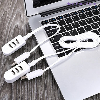 1.2M USB Cable Extension Hub | 3-Port Multi-Charging Splitter