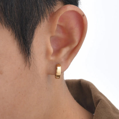 Men Hoop Earrings | Stainless Steel Small Huggies Earrings for Daily Wear