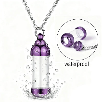 Small Glass Cremation Urn Vial Necklace for Ashes | Memorial Pet Charm