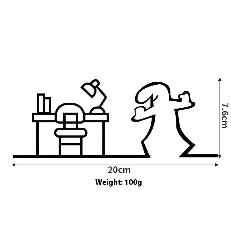 Line Figure Metal Poster for Living Room | Modern Switch Sticker Wall Art